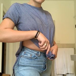 Striped t shirt with slits